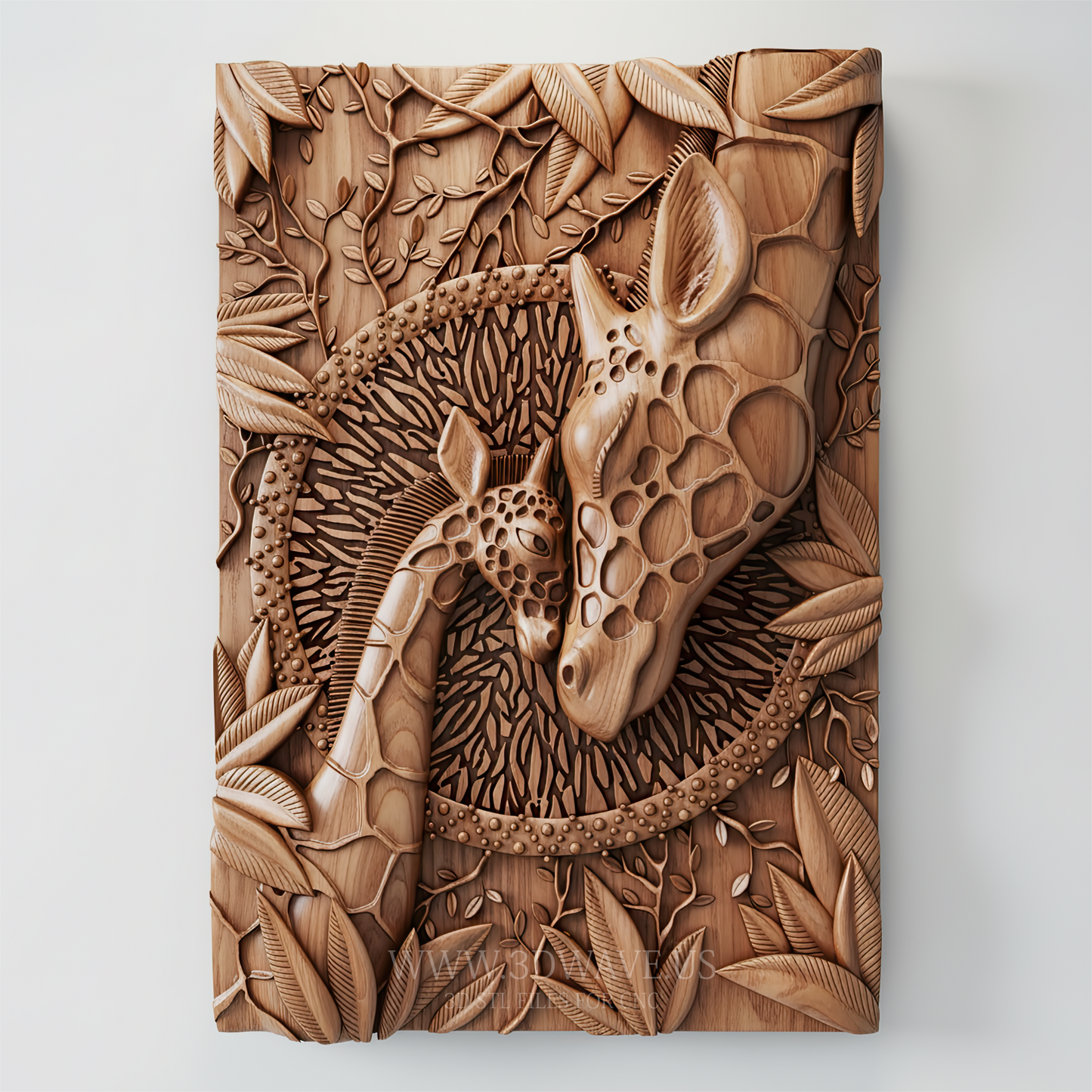 Giraffe CNC STL | Wildlife Animal Wood Carving Relief - 3DWave.us