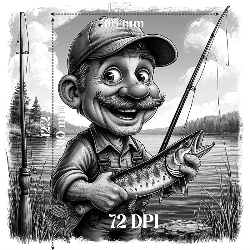 FUNNY FISHERMAN 3d illusion & laser-ready files