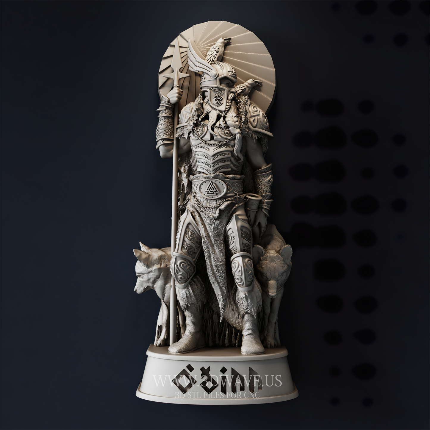 CNC Router File | Odin STL Model, Viking 3D CNC | Norse God Sculpture - 3DWave.us