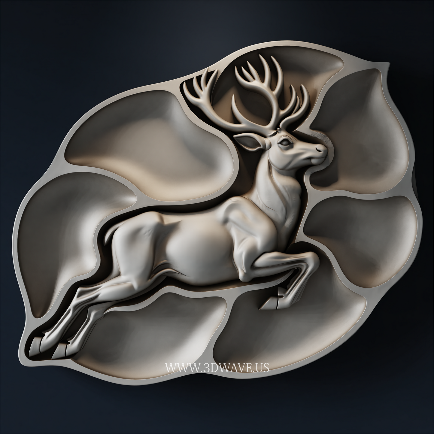 Deer Charcuterie Tray STL | CNC Router File | 3DWave