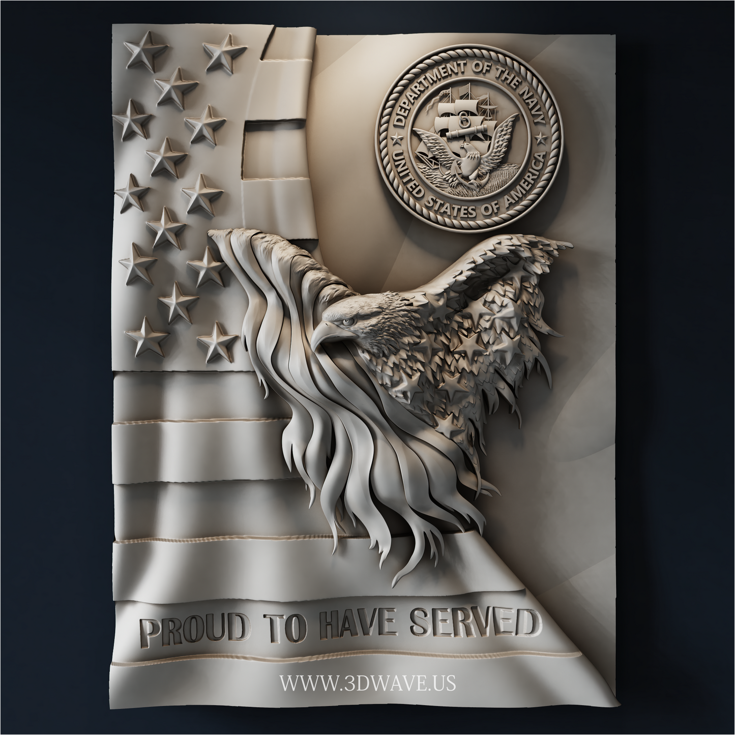 US Navy Eagle STL | CNC Router File | 3DWave