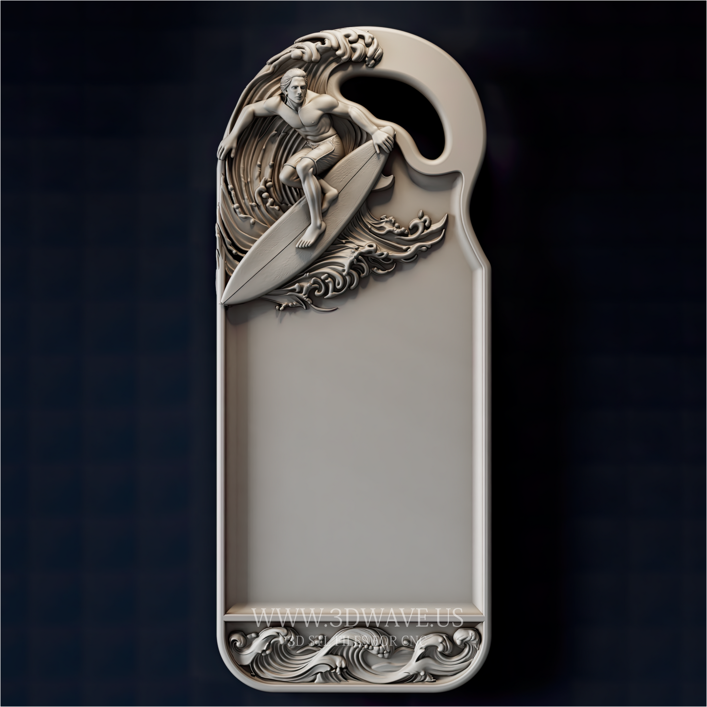 Surf Charcuterie Board STL | Coastal Serving Tray CNC | Surfboard Tray File