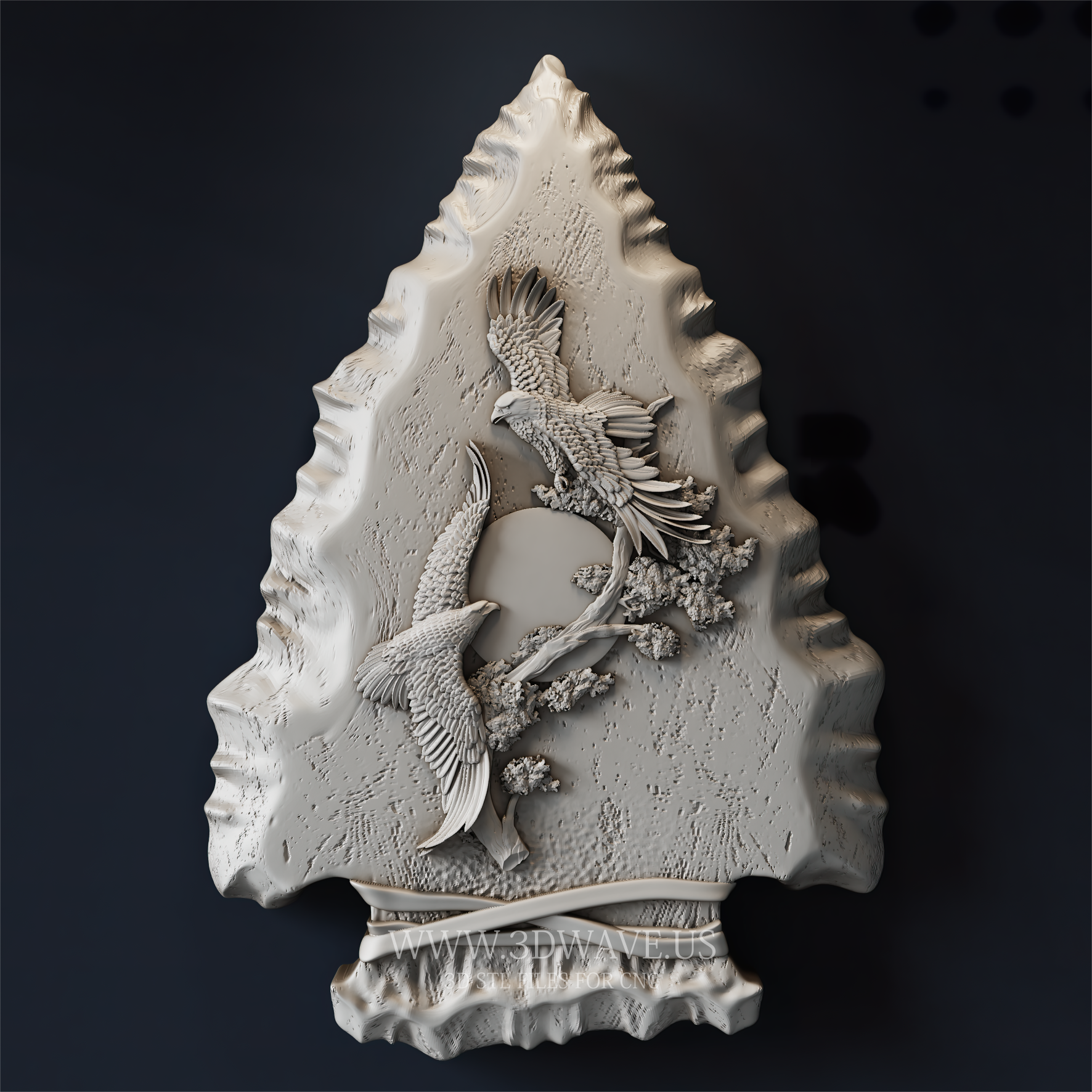 CNC Router File | Eagle STL Model, 3D Relief CNC | Wildlife Eagle Carving - 3DWave.us