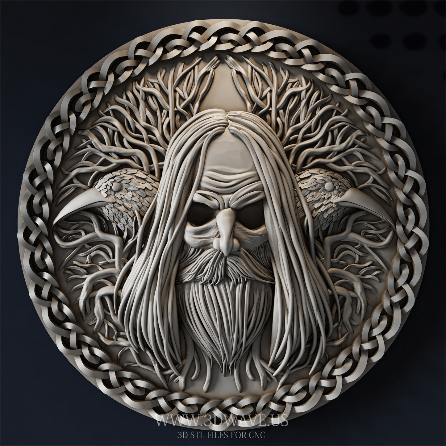 Odin STL File | Viking Relief 3D Model | Norse CNC Router Digital Download