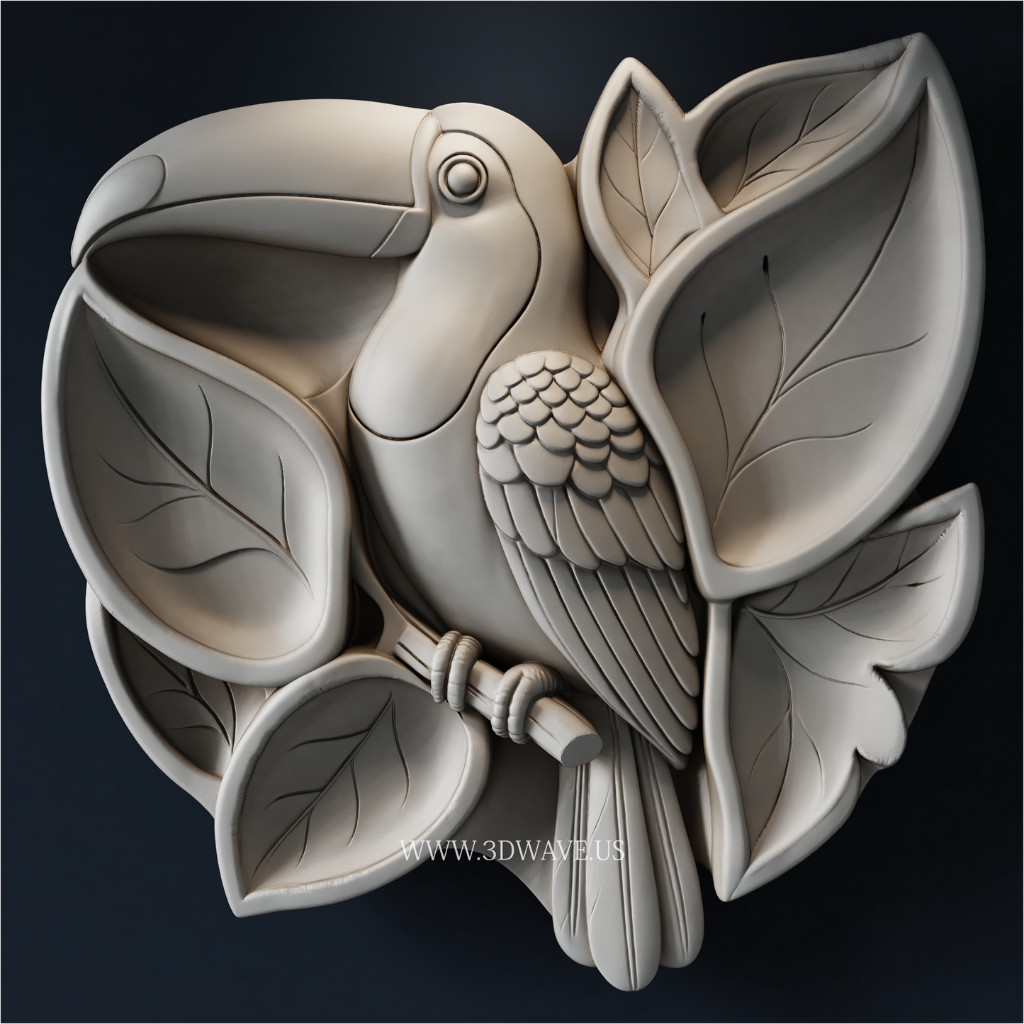 Toucan Serving Tray STL | CNC Router File | 3DWave