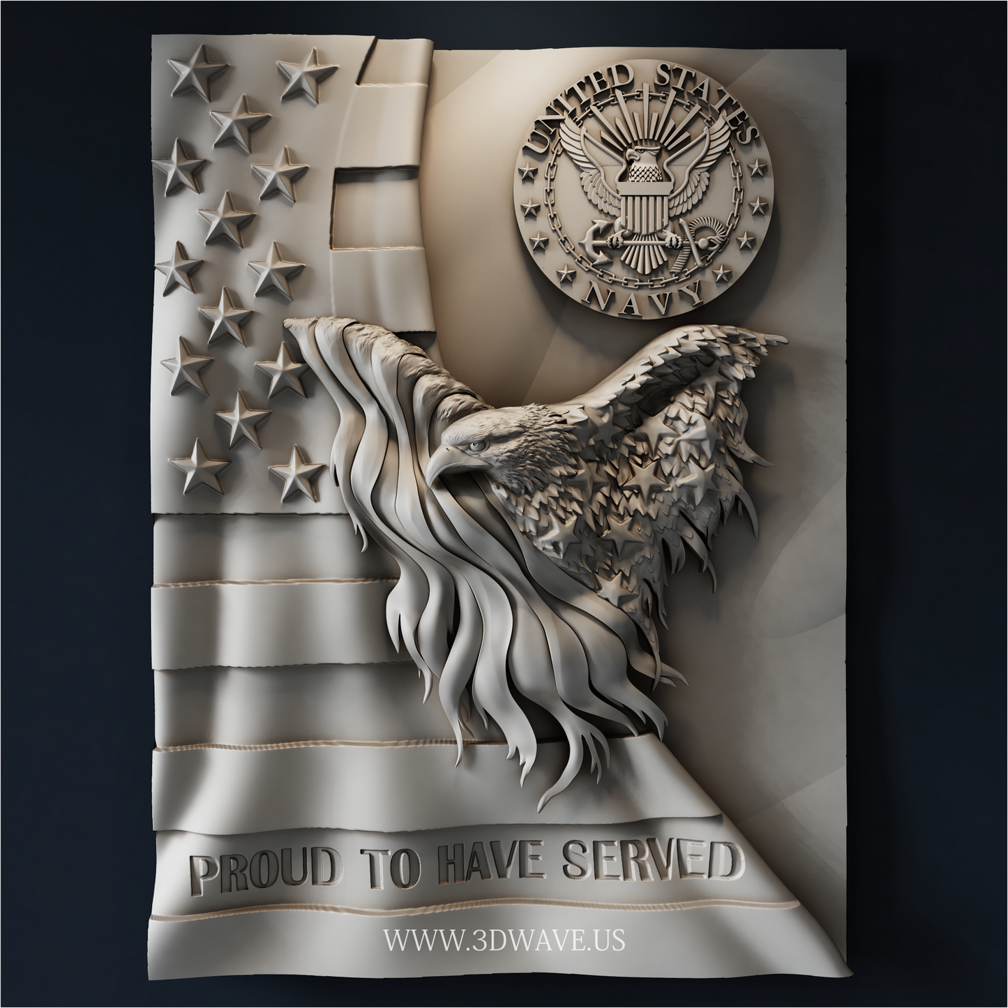 US Navy Eagle STL | CNC Router File | 3DWave