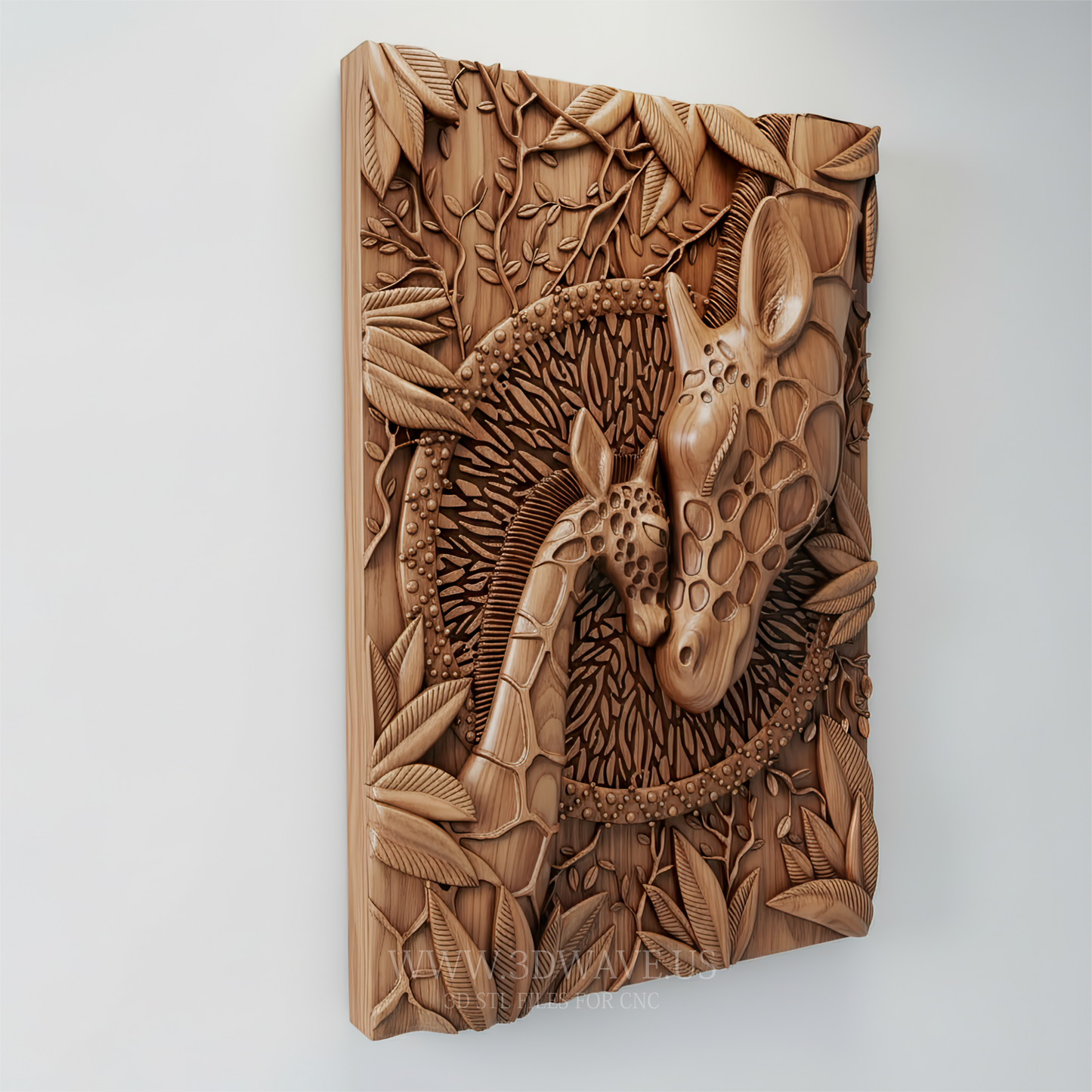 Giraffe CNC STL | Wildlife Animal Wood Carving Relief - 3DWave.us