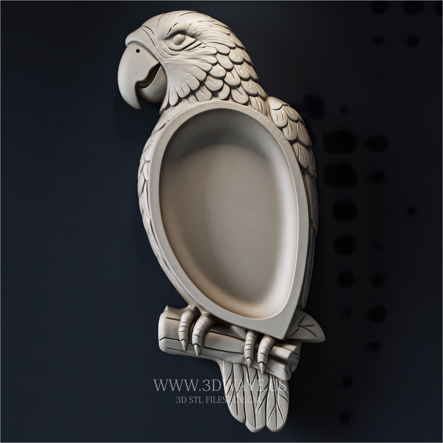 Parrot STL File | Bird Serving Tray CNC Model