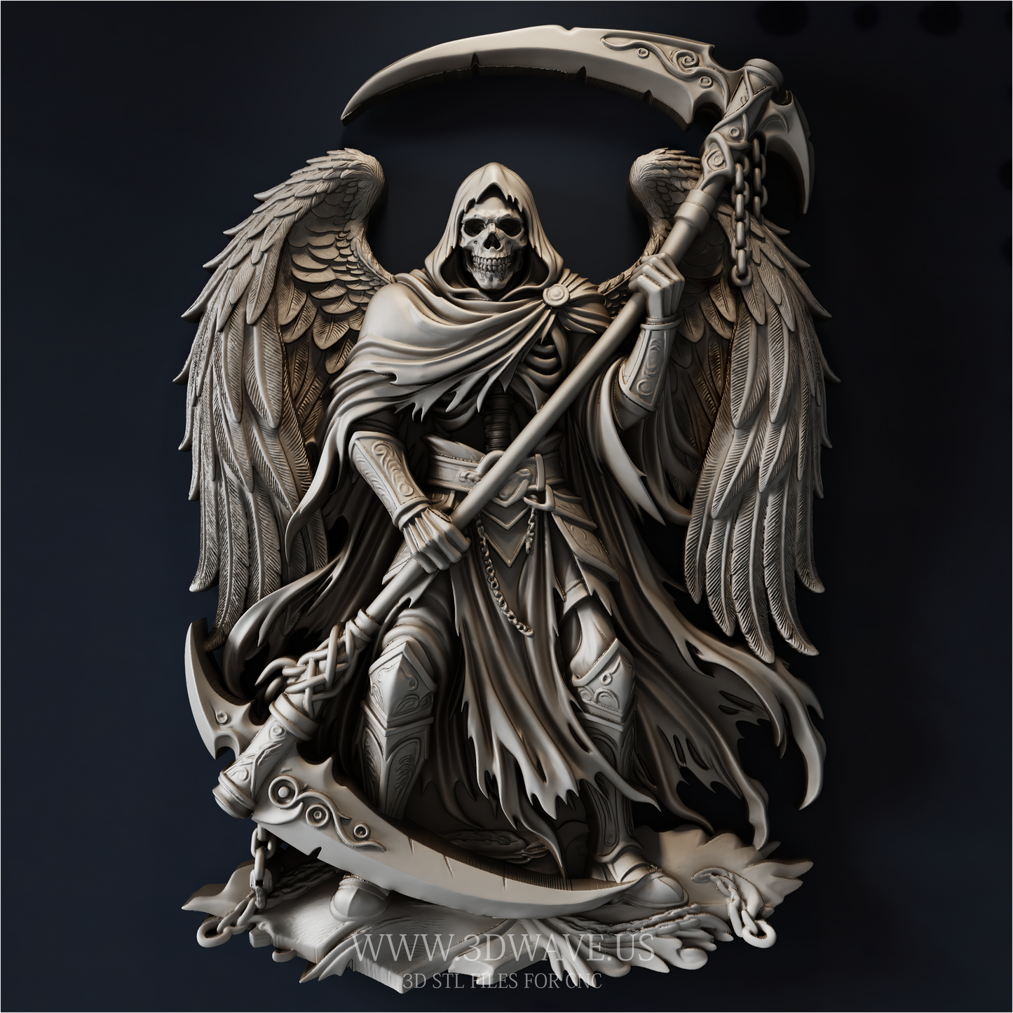 Grim Reaper STL File | Angel of Death 3D Relief