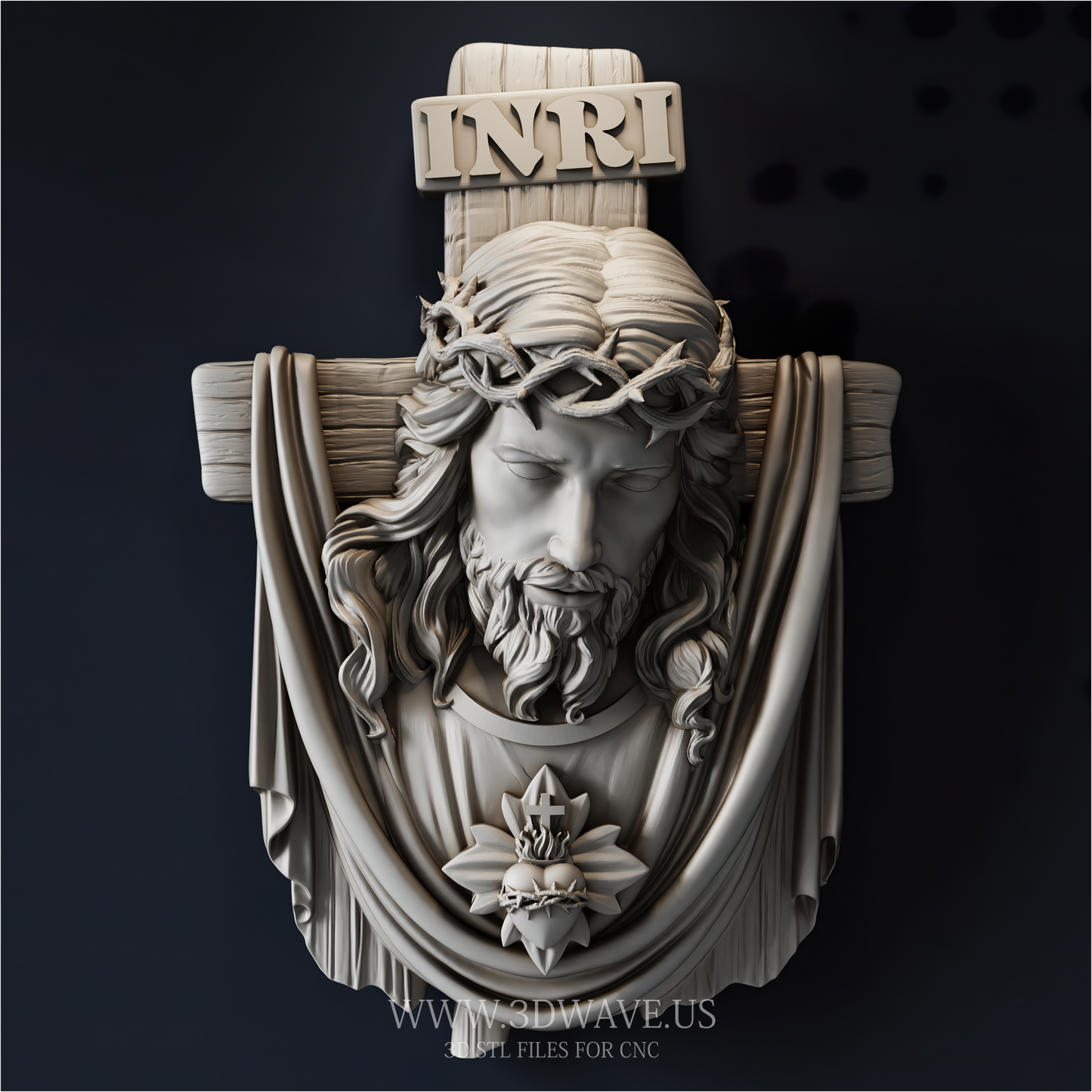 Wood Carving STL | Jesus CNC Model, Christian Relief Router File