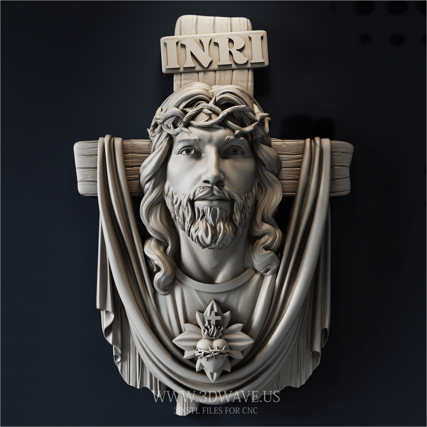 Wood Carving STL | Jesus CNC Model, Christian Relief Router File - 3DWave.us