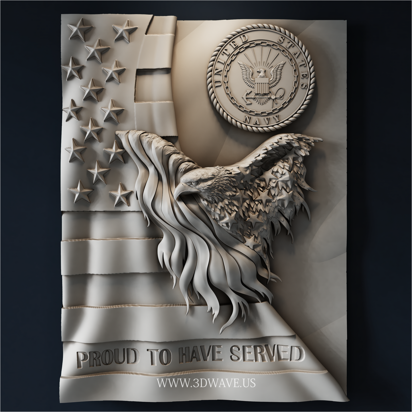 US Navy Eagle STL | CNC Router File | 3DWave