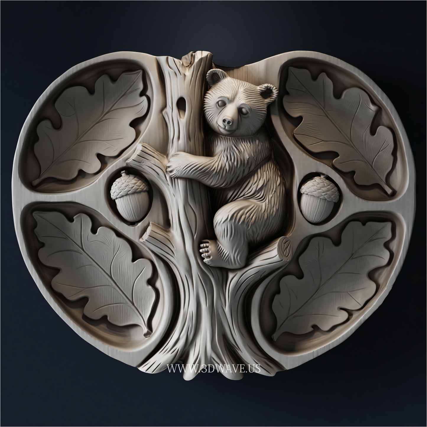 Bear STL File | CNC Router Serving Tray | 3dwave.us
