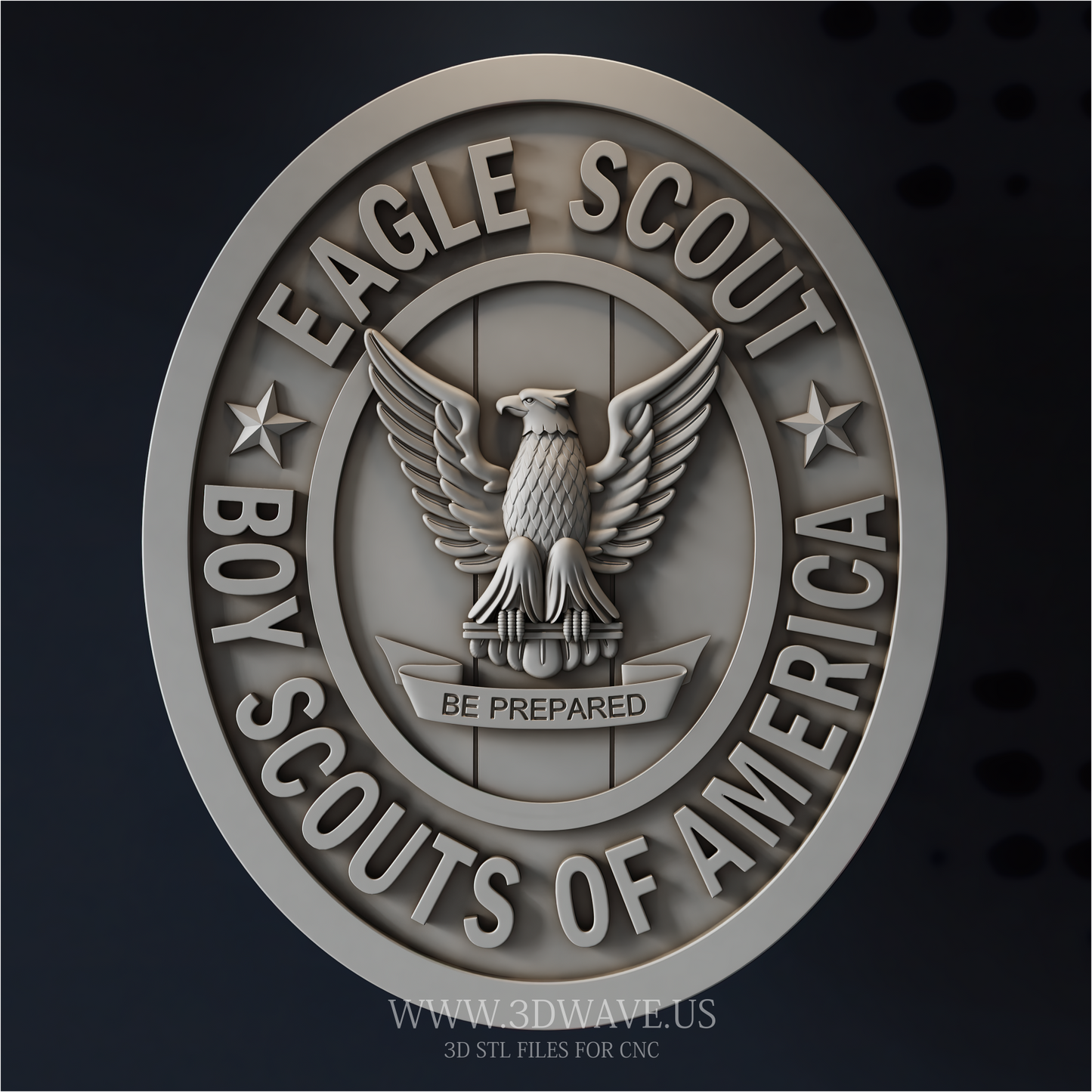 Eagle Scout STL | Wood Carving CNC Router File, 3D Relief Model - 3DWave.us