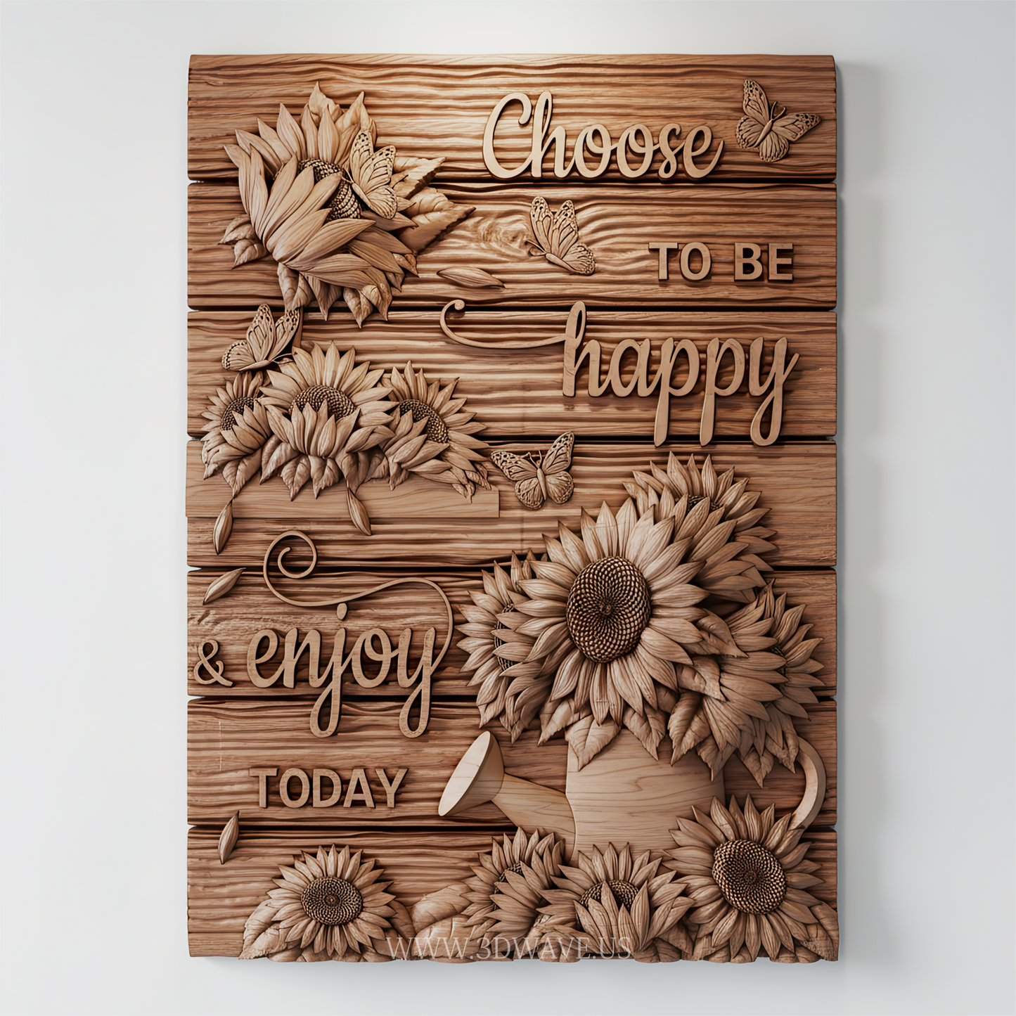 Sunflower Wall Art STL | 3d Farmhouse Floral Decor & CNC Wood Carving Design - 3DWave.us