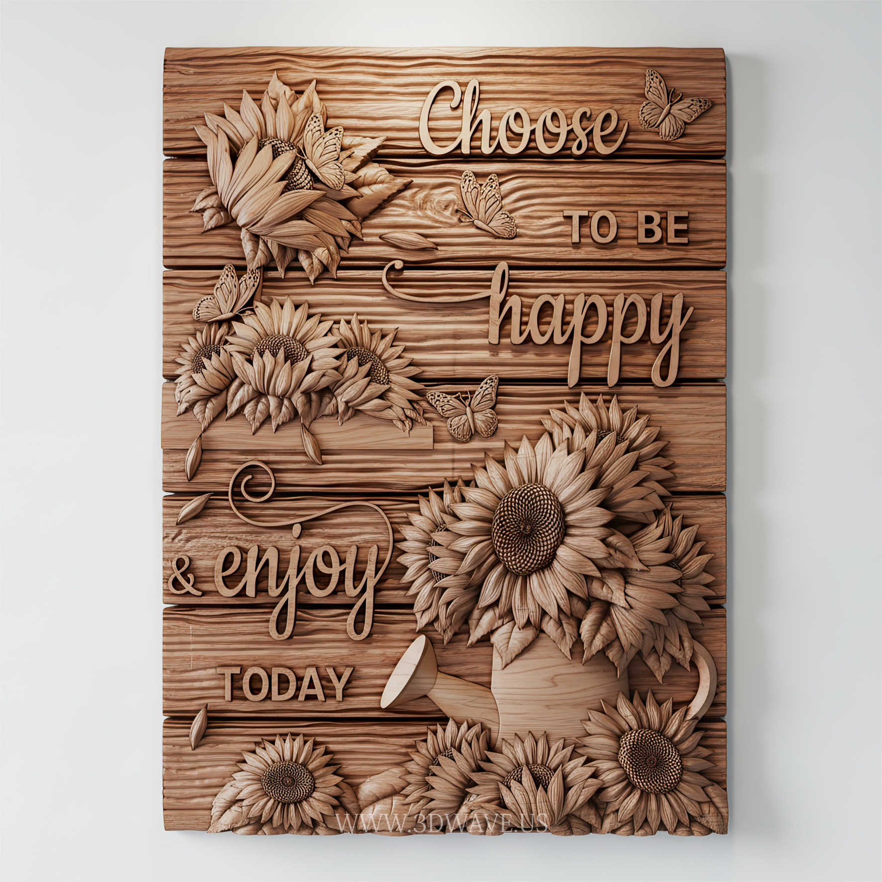 Sunflower Wall Art STL | 3d Farmhouse Floral Decor & CNC Wood Carving Design - 3DWave.us