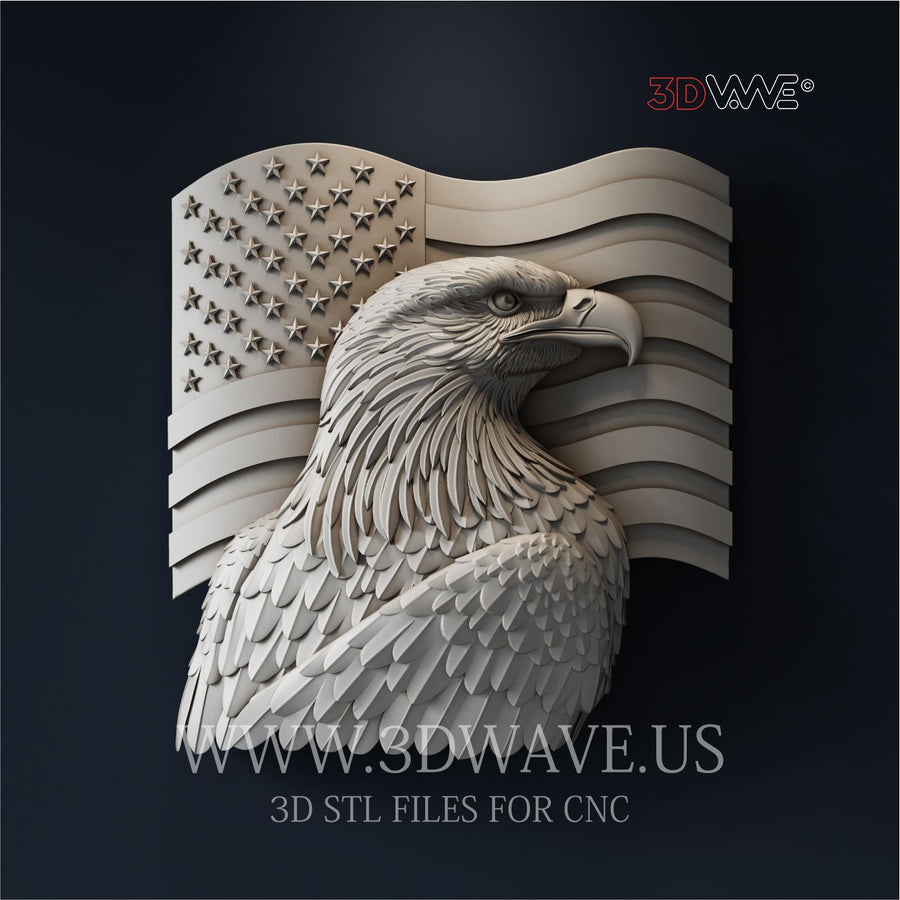 AMERICAN EAGLE 3d stl files for CNC