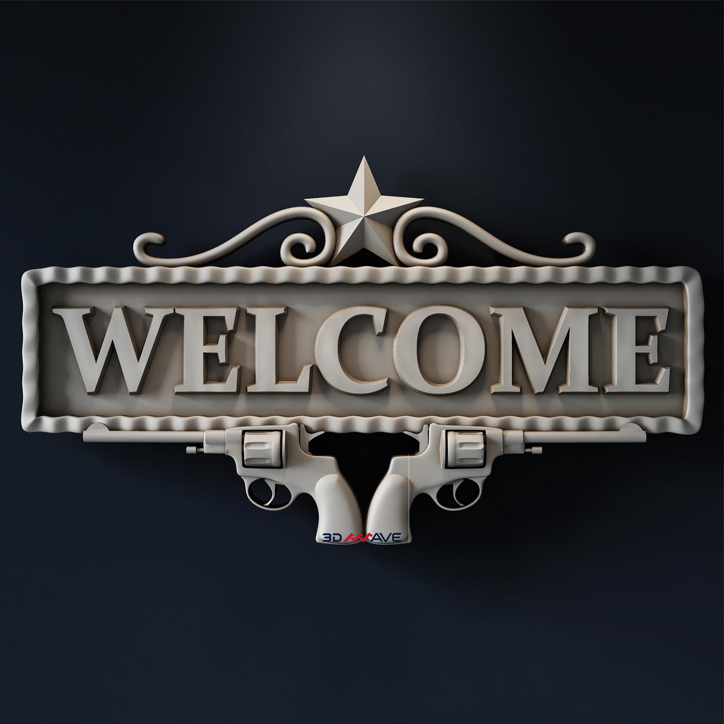 Western Saloon Sign STL | CNC Router File | Welcome Wood Wall Art | Rustic Cowboy Decor - 3DWave.us