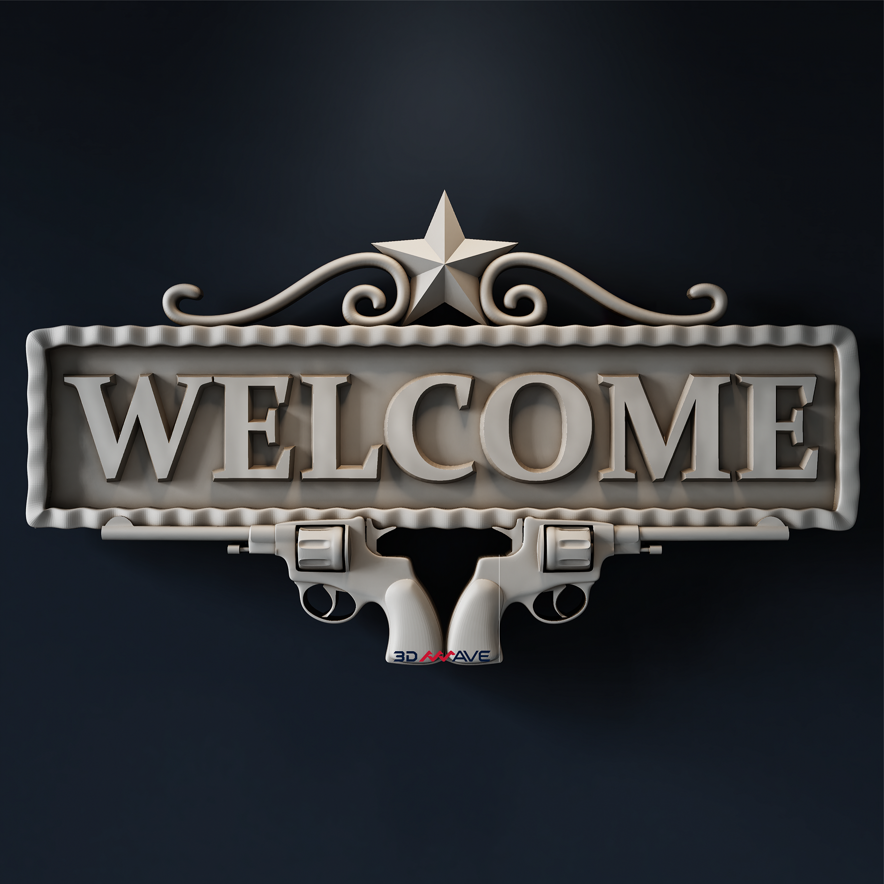 Western Saloon Sign STL | CNC Router File | Welcome Wood Wall Art | Rustic Cowboy Decor - 3DWave.us