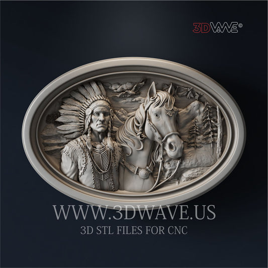 NATIVE AMERICAN 3d stl files for CNC