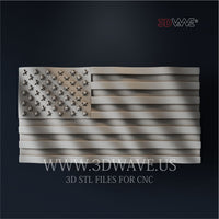 Thumbnail for AMERICAN WAVY FLAG 3d stl file for CNC