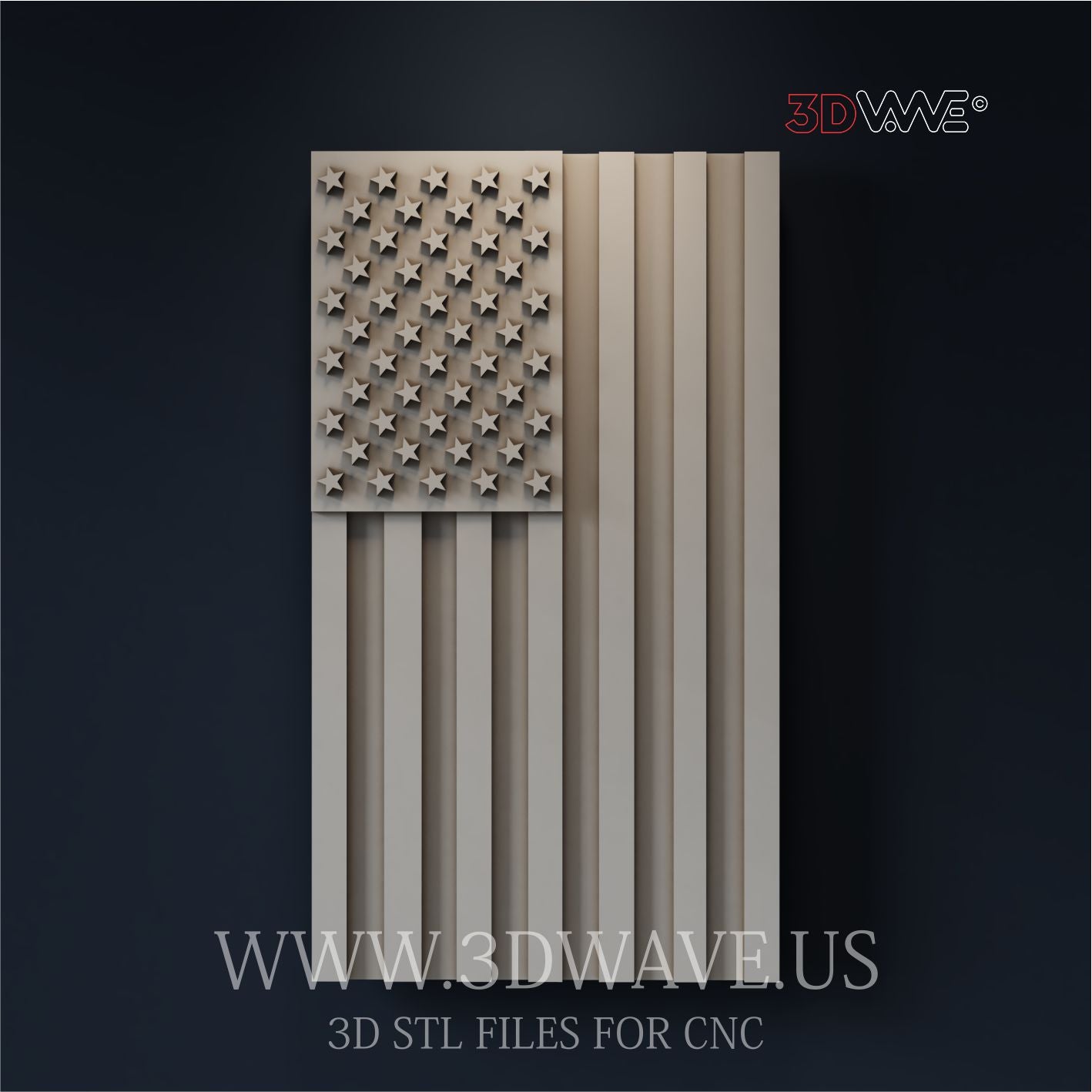 AMERICAN FLAG 3D STL
