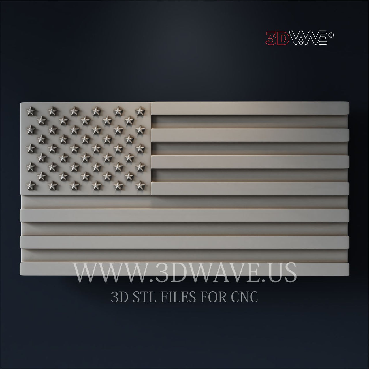 AMERICAN FLAG 3d stl file for CNC