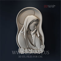 Thumbnail for VIRGIN MARY 3d stl file for CNC