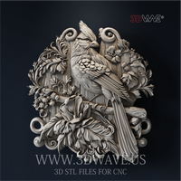 Thumbnail for CARDINAL BIRD 3d stl file for CNC