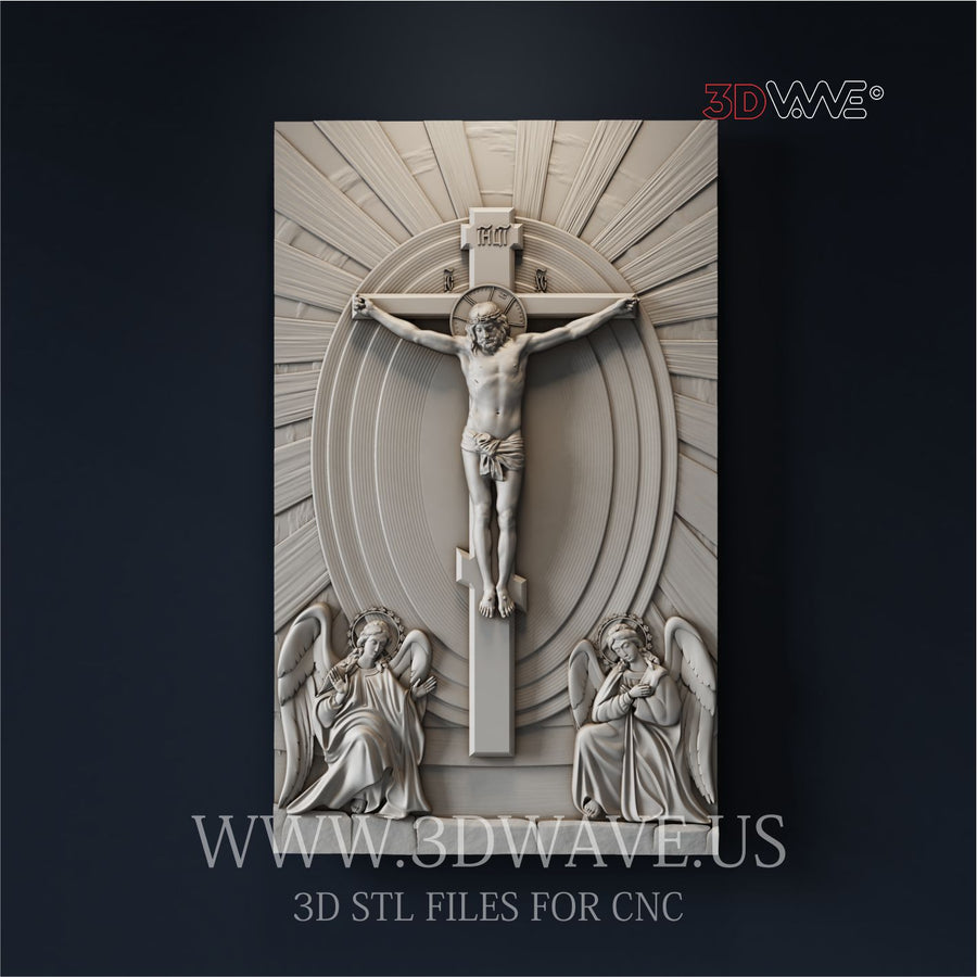 CRUCIFIXION 3d stl file for CNC
