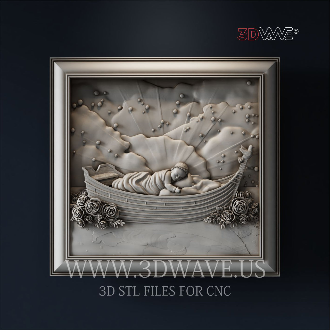 BABY ANGEL 3d stl file for CNC
