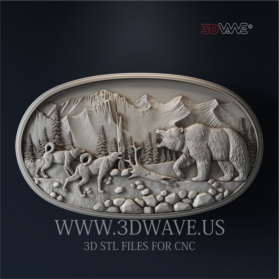 BEARS 3d stl file for CNC