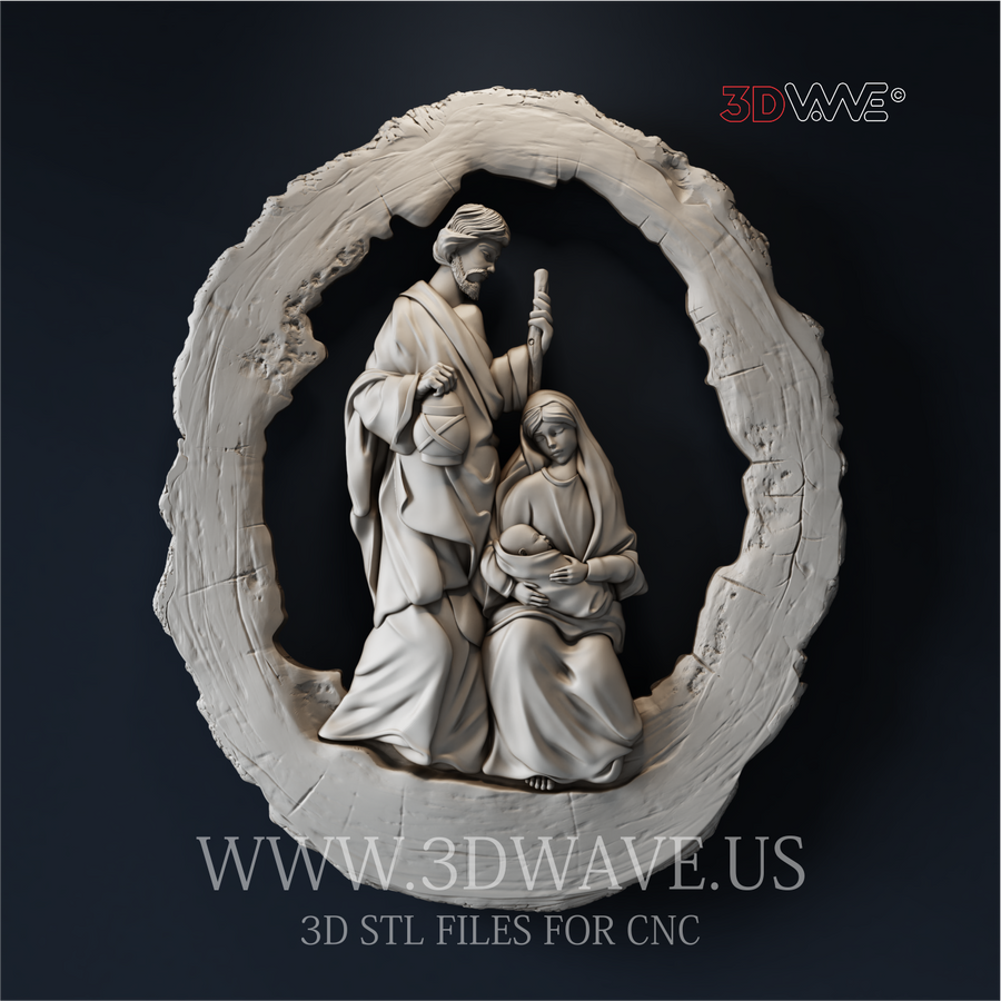 NATIVITY 3d stl files for CNC