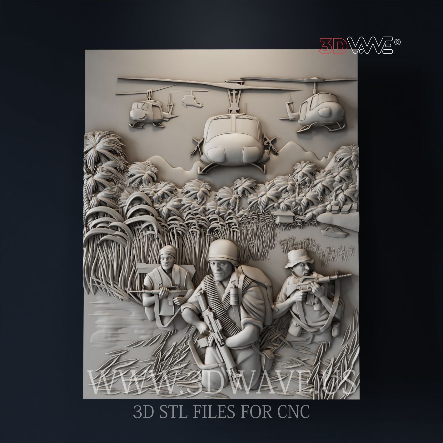 USA ARMY VIETNAM VETERAN 3D-STL-Datei für CNC