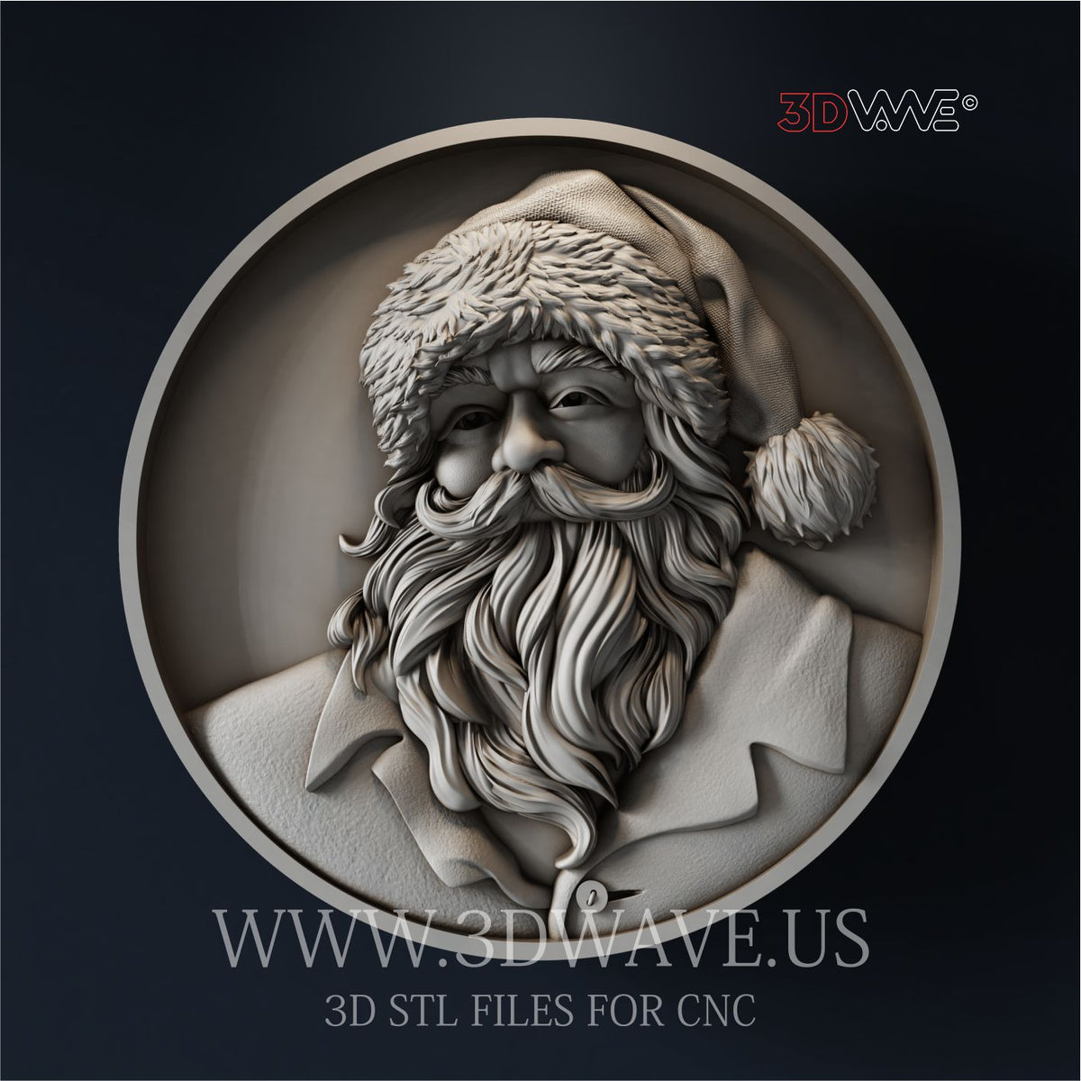 Santa Claus 3d stl file for CNC - - 3DWave.us