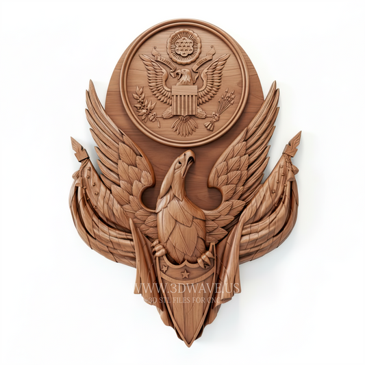 Great Seal of the United States - 3D Model for CNC | Official Seal STL - 3DWave.us