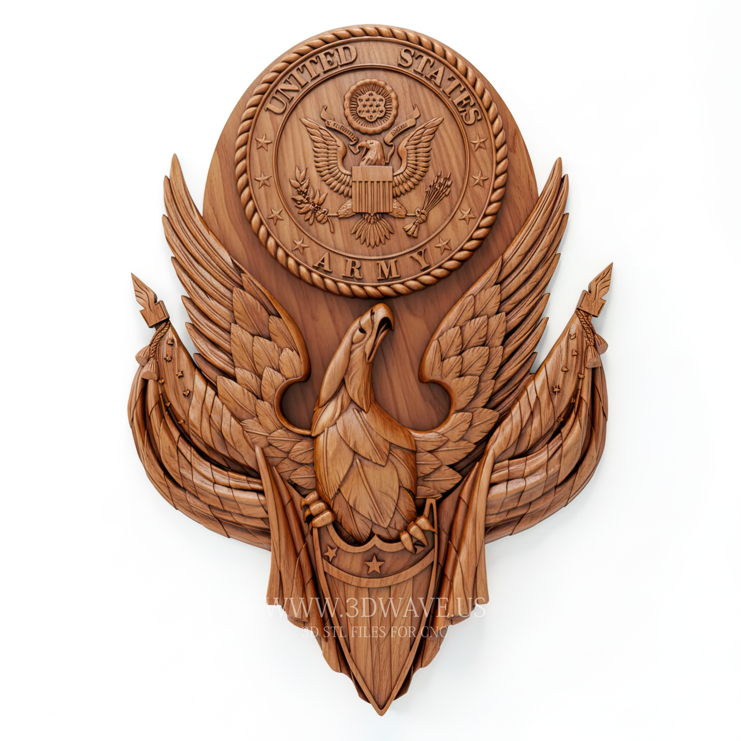 US Army Great Seal - 3D Model for CNC | Patriotic Eagle STL - 3DWave.us
