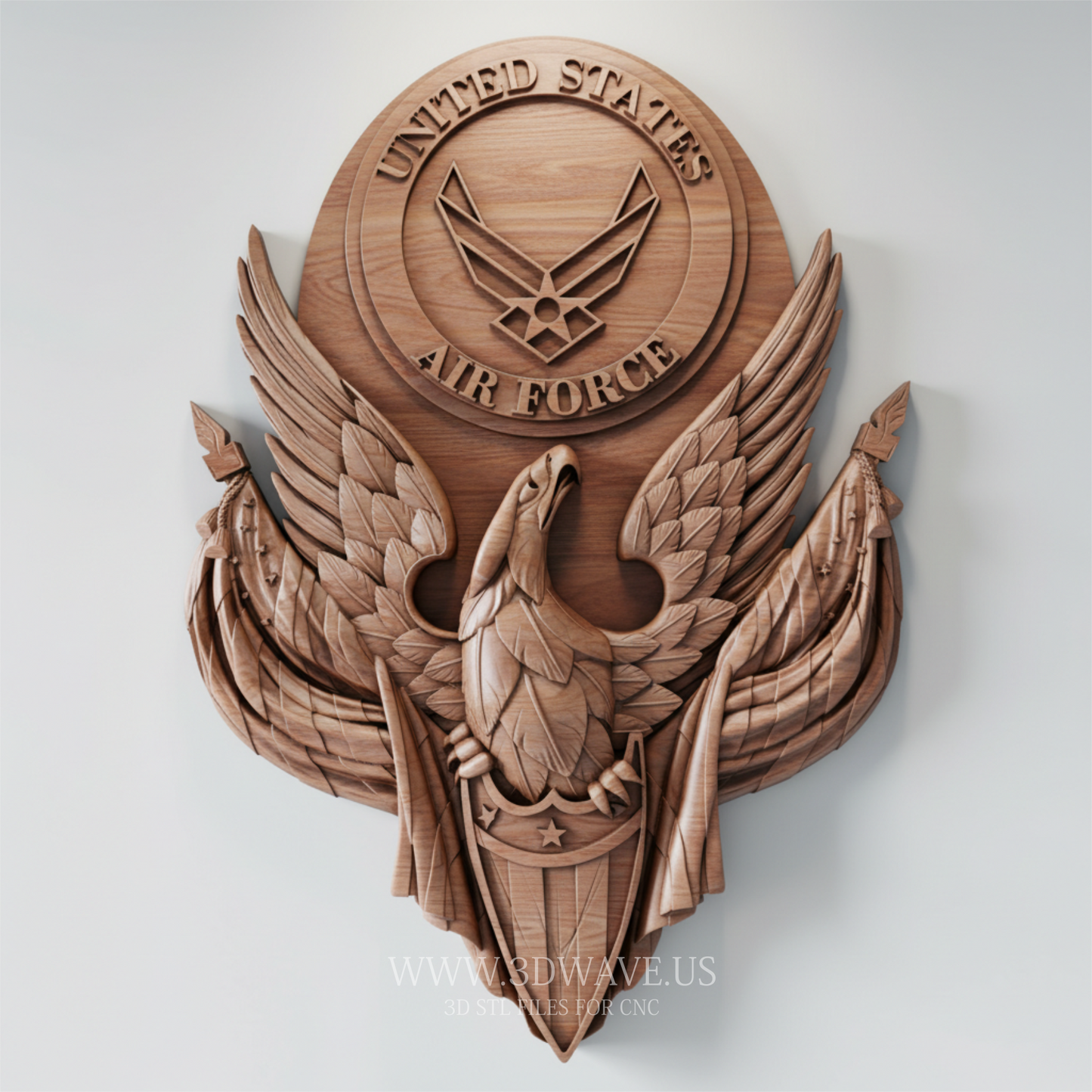 U.S. Air Force Eagle - 3D Relief Model for CNC - 3DWave.us