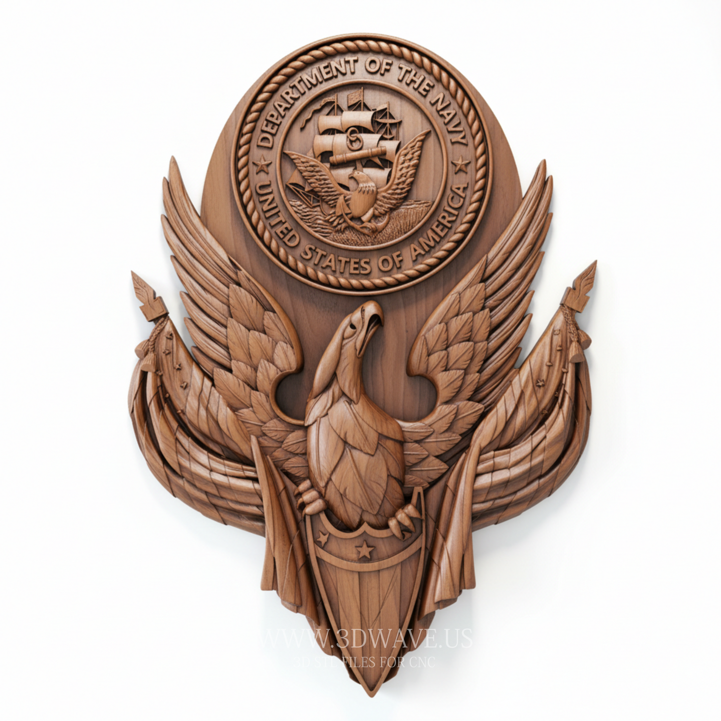 US Navy Seal - 3D Model for CNC | Department of the Navy STL - 3DWave.us