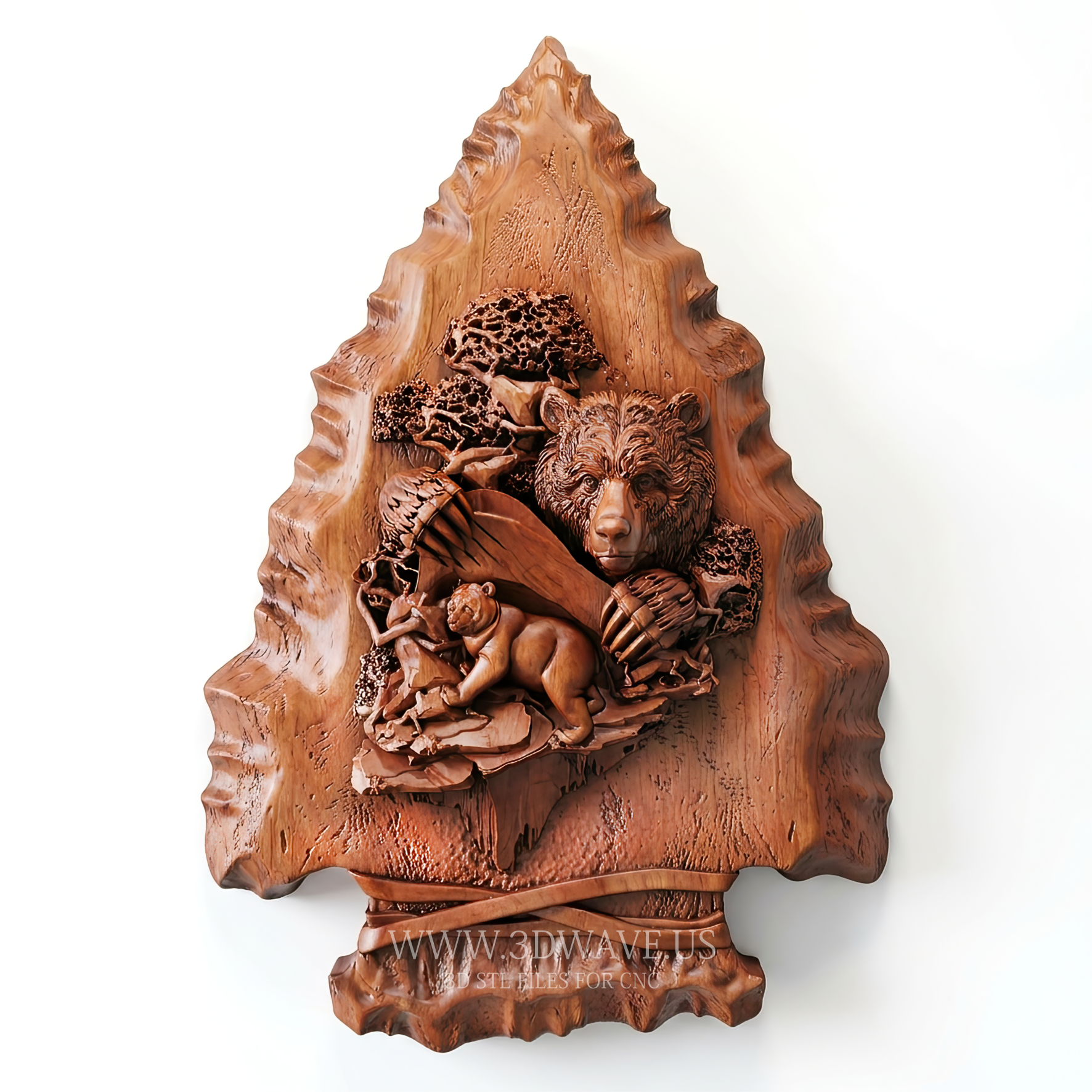 CNC Files for Wood | 3D Model STL, Bears Arrow Relief | CNC Router File, Wildlife STL - 3DWave.us