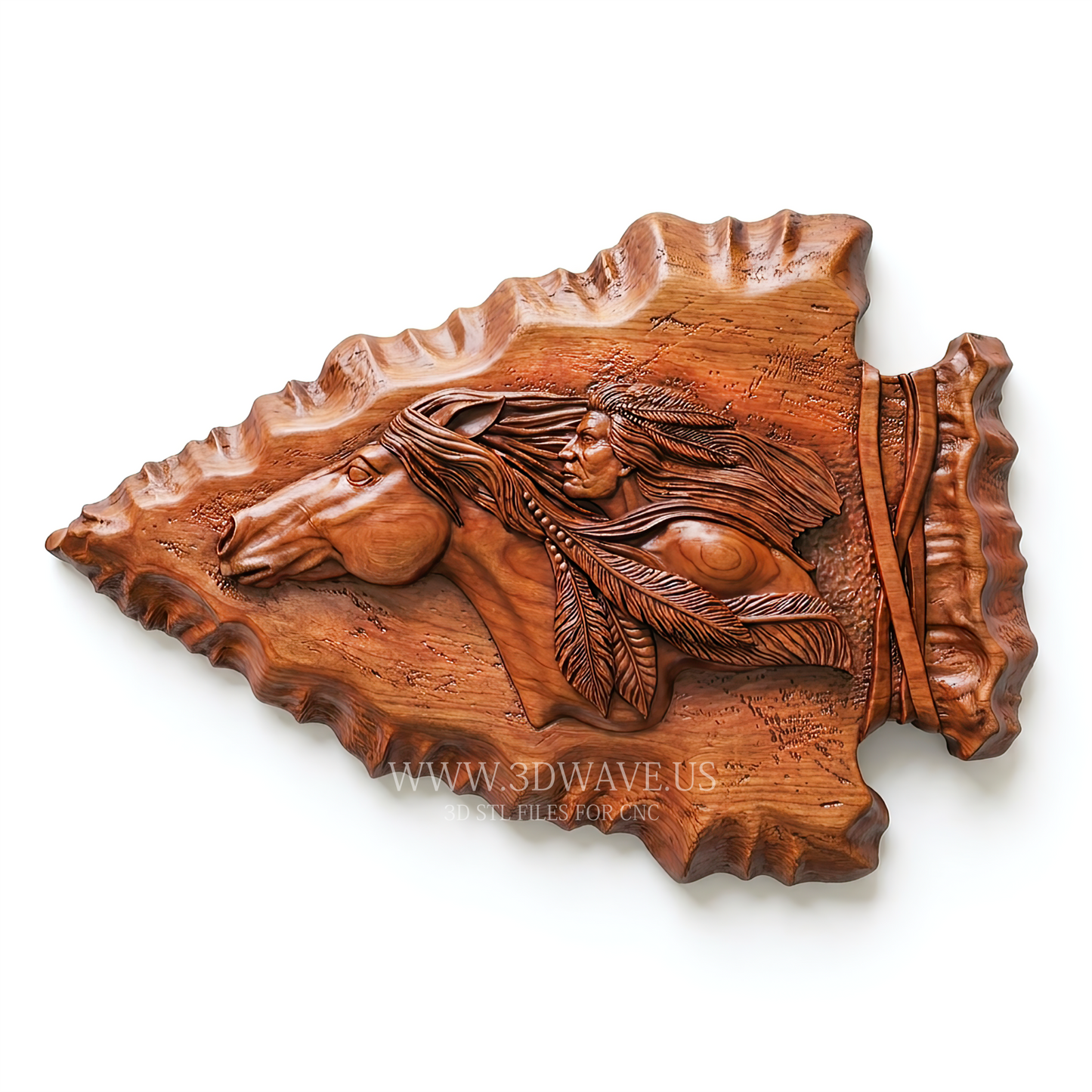CNC Router File | STL for CNC, Horse Head Relief Model | Native American STL - 3DWave.us