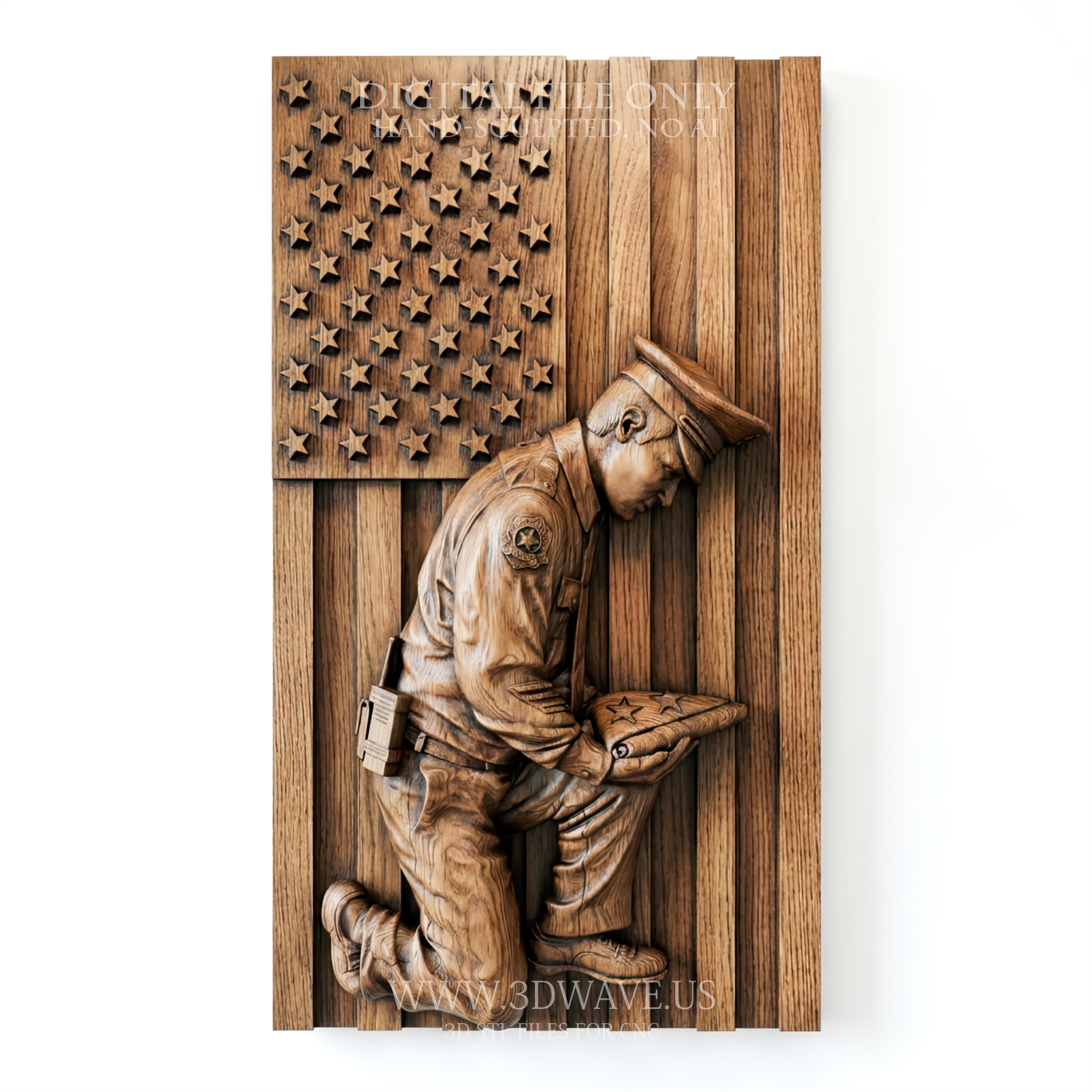 Police STL File, Fallen Officer Relief STL | Law Enforcement CNC Model - 3DWave.us