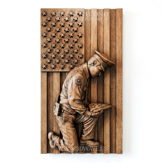 Police STL File, Fallen Officer Relief STL | Law Enforcement CNC Model - 3DWave.us