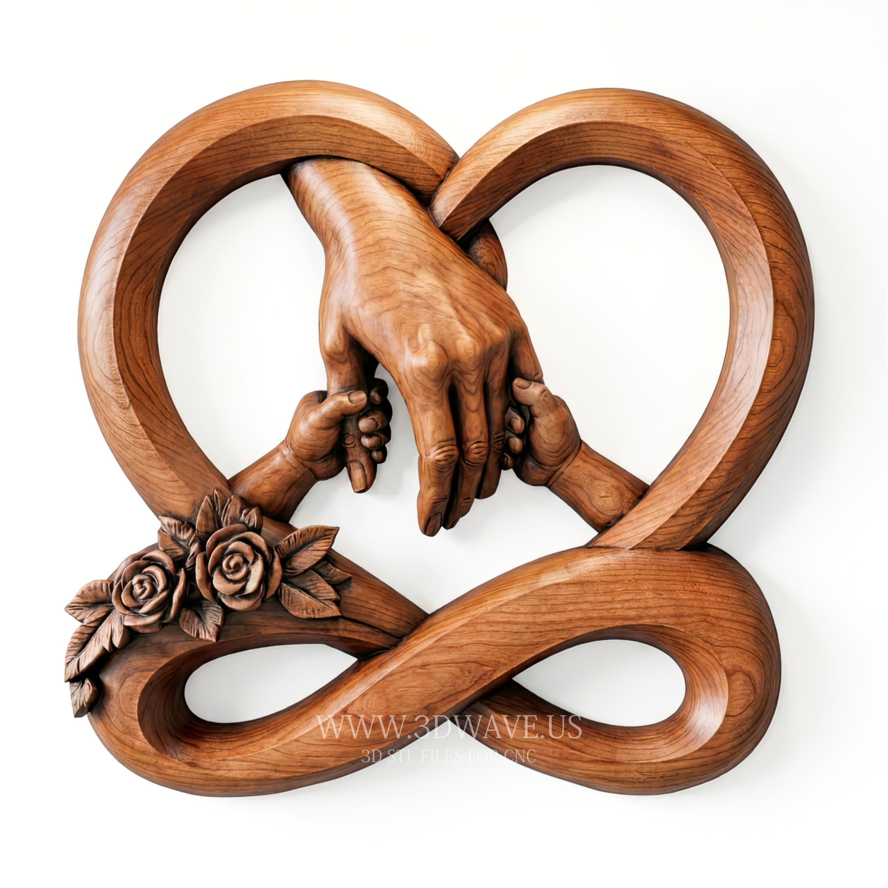 Mother CNC File | Mothers Day STL, Family Hands Relief | CNC Wall Decor - 3DWave.us