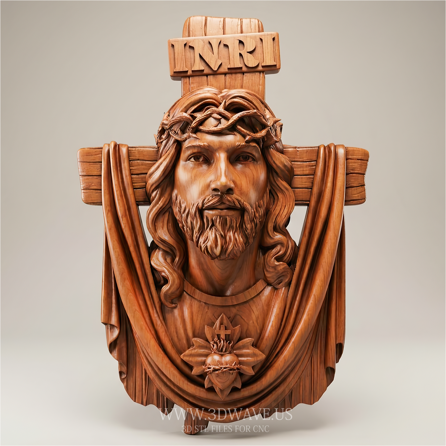 Wood Carving STL | Jesus CNC Model, Christian Relief Router File - 3DWave.us