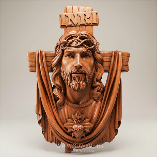 Wood Carving STL | Jesus CNC Model, Christian Relief Router File - 3DWave.us