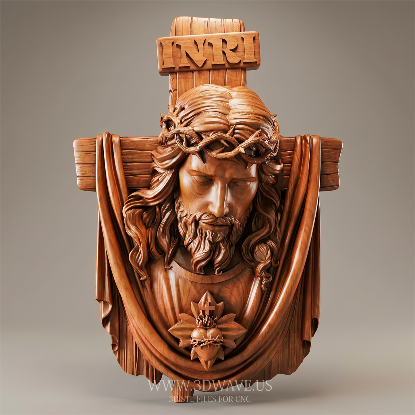 Wood Carving STL | Jesus CNC Model, Christian Relief Router File