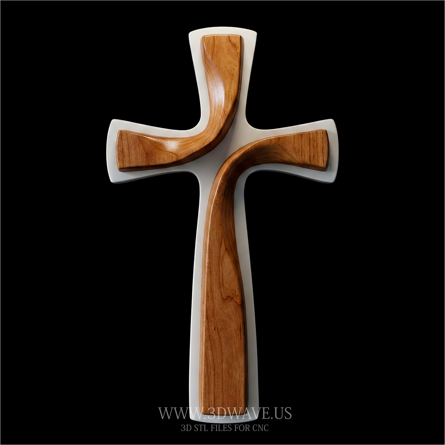 Cross STL File | Christian Relief CNC Model | Wood Carving Download