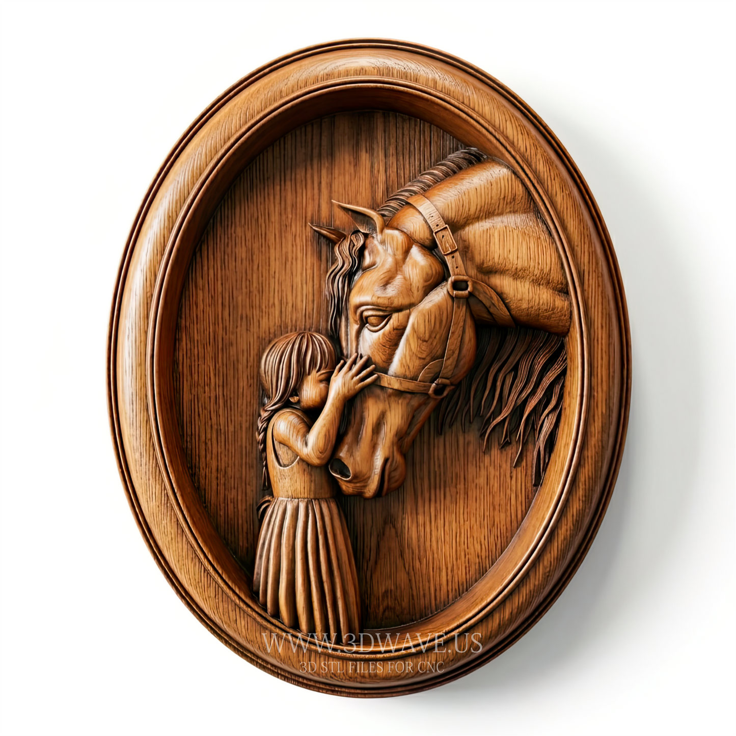 Horse Relief Carving STL | CNC Wooden Sign File | Horse Wall Plaque Model