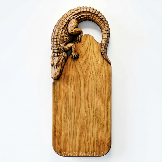 Alligator STL File | Crocodile Cutting Board CNC Model | Router Carving Download